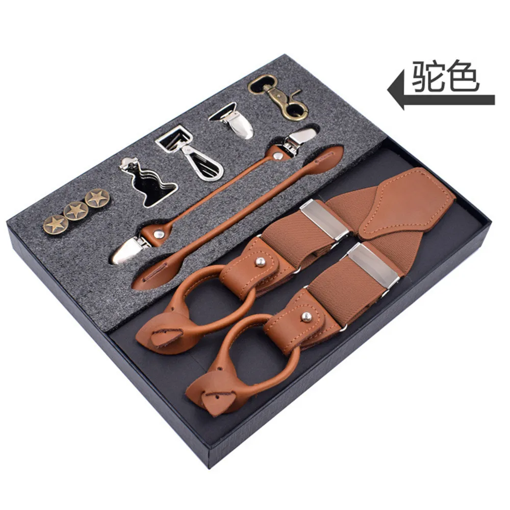 Multifunction Men Suspenders Genuine Leather Trousers Strap Suspensorios Suspenders for Pants Men Clothing Accessories