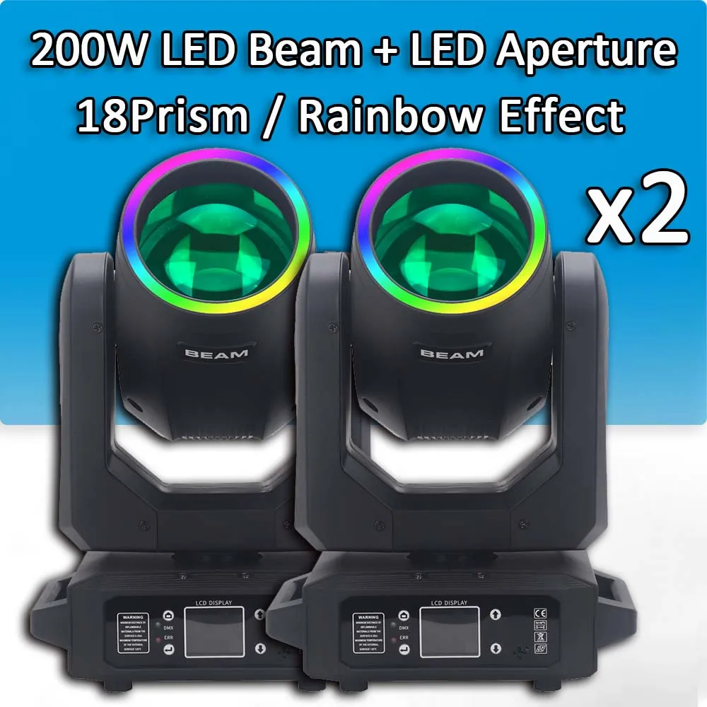 2Pcs/Lot LED 200W Beam Moving Head Audience Lighting DJ Disco Stage Light Disco Parties Dmx512 Controller Party Wedding