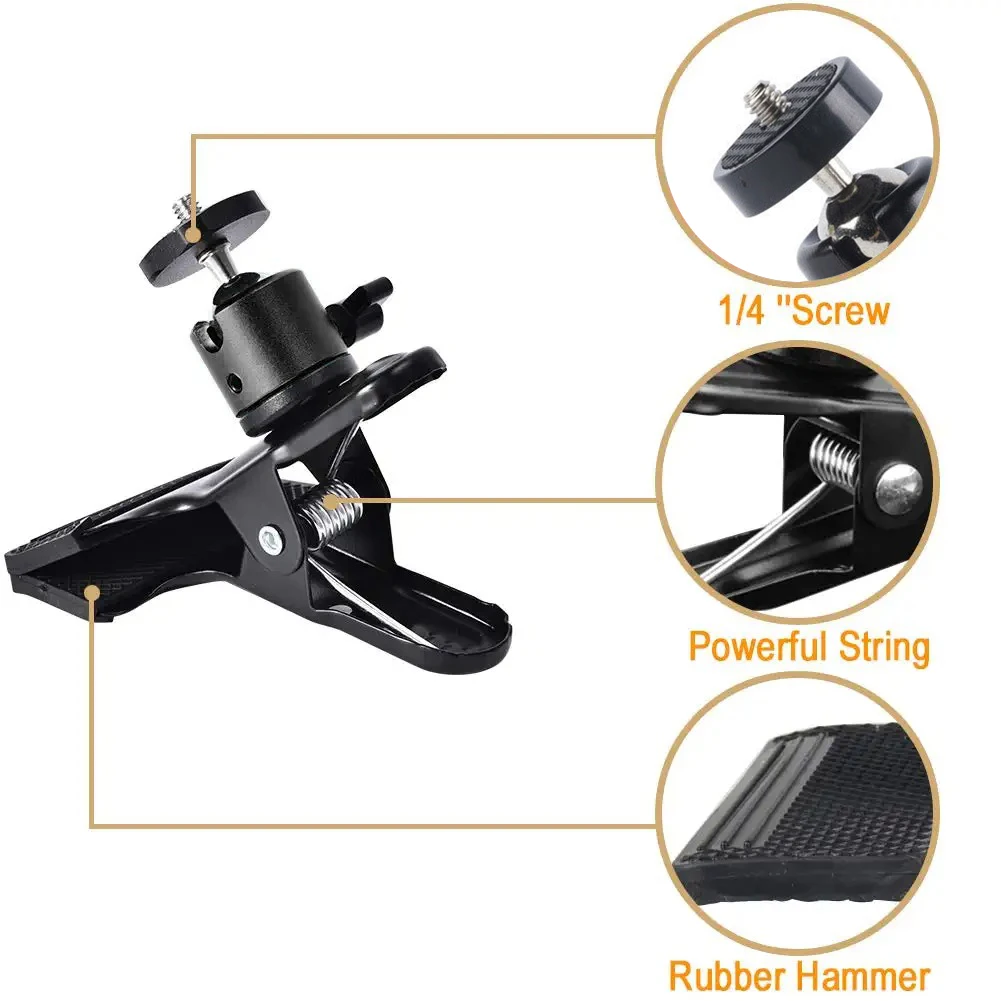 2Pcs Cross Stitch Clip Clamp Non-slip Table Edge Embroidery Clip Adjustable 360 Rotation Metal Camera Holder Clip-On Desk Stand