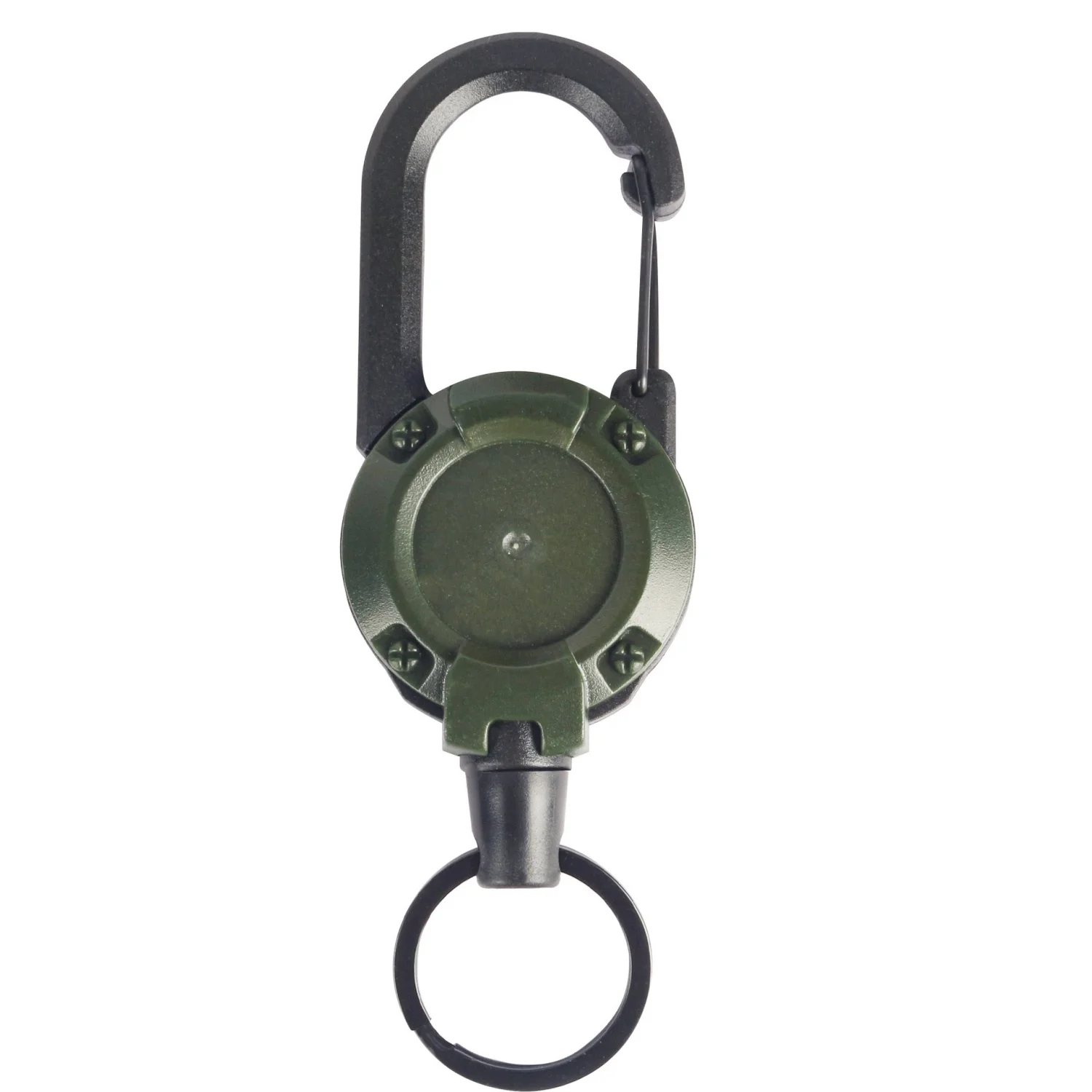 10 Stück robuste einziehbare Ausweishalter, diebstahlsicherer Stahlseil-Karabiner-Schlüsselanhänger, 60 cm, leicht zu ziehen, Outdoor EDC taktischer Ausweishalter – Detail 14