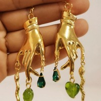 Ancient Egyptian Golden Hand Snake Weird Weird Earrings Cool Earrings Jewelry Aesthetics
