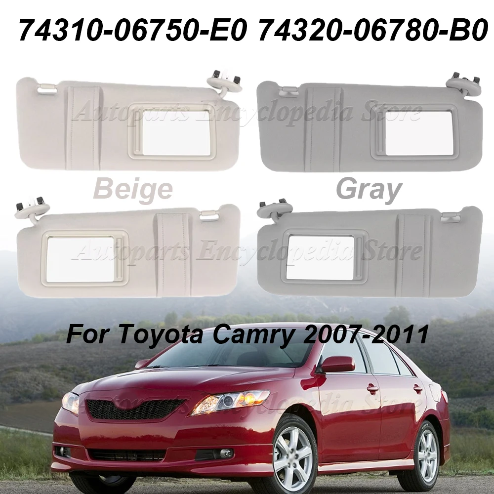 74320-06780-B0 Beige Gray Car Sun Visor Without Light 74310-06750-E0 Car Accessories For Toyota Camry 2007 2008 2009 2010 2011