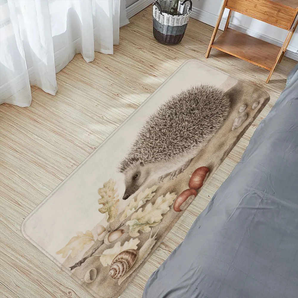 Cute Watercolor Hedgehogs Floor Mat for Kitchen Carpet Room Mats Rugs Entrance Doormat Home Decor Items Rug Foot Bath Door House