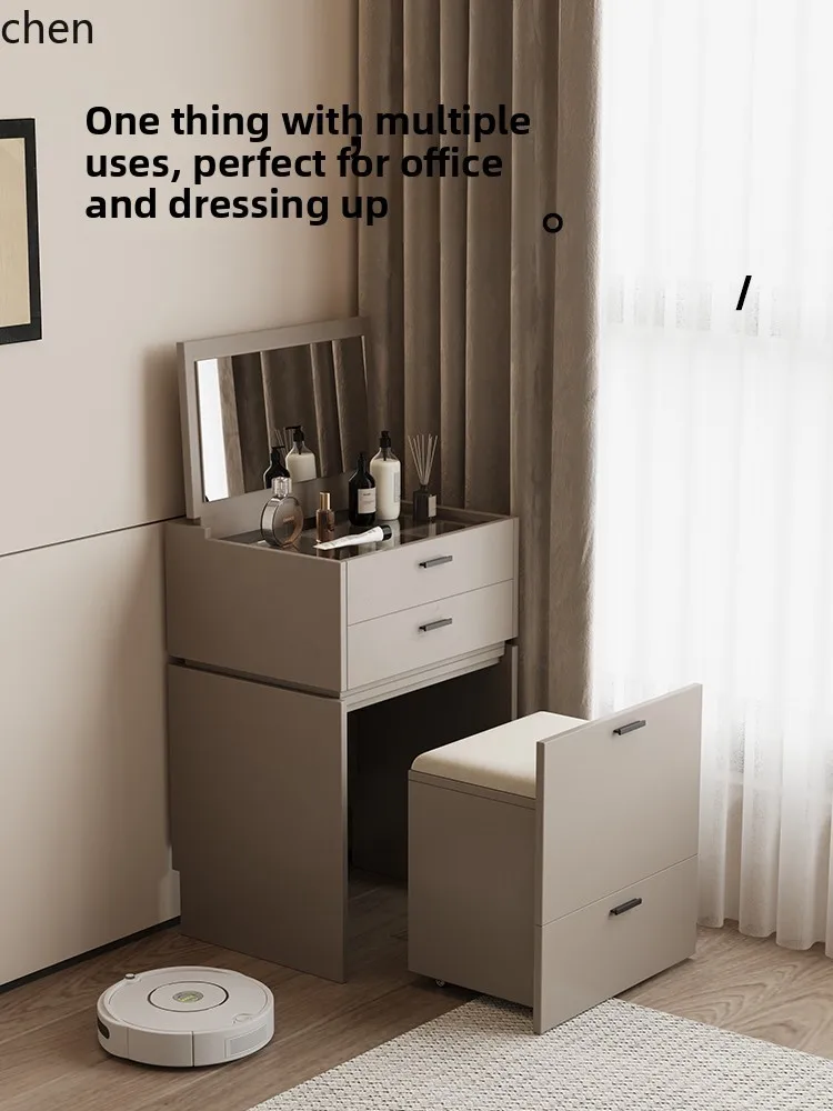 ZML dresser small bedroom modern simple small apartment clamshell dressing table bedside storage cabinet integrated