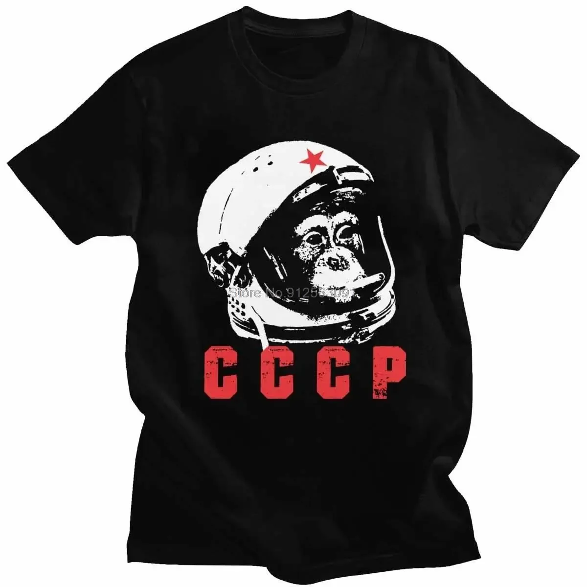 

Funny CCCP T-shirt Men Streetwear T Shirt Short Sleeve Cotton Space Traveler Monkey Tshirt Cool Tee Top