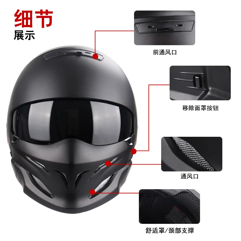 Scorpion Retro Motorcycle Helmet Removable Front Module Transparent Lens Multiple Sizes Safety Casco Moto Vintage motocross