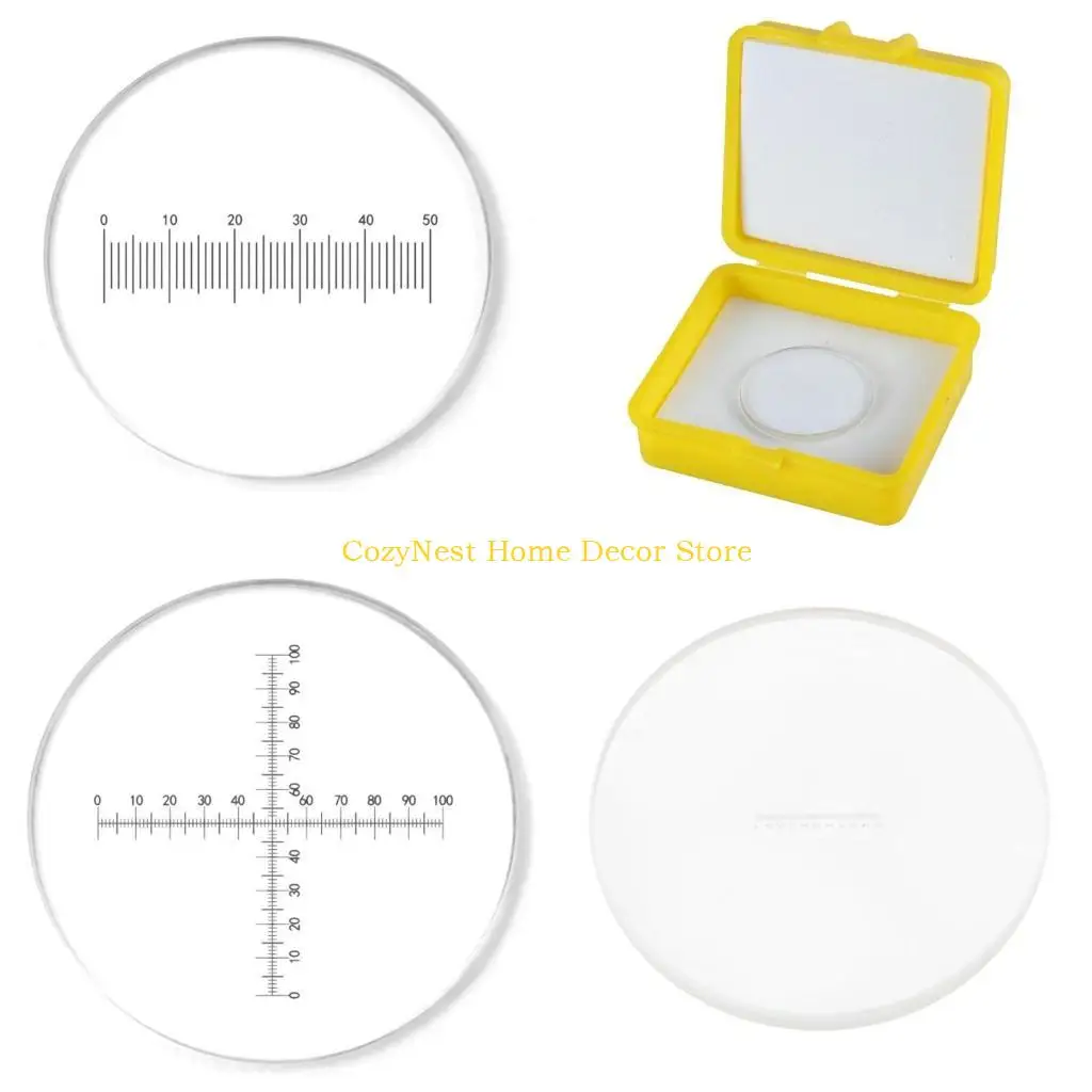 92MF Microscope Calibration Slide Acrylic Microscope Ocular Reticle Eyepiece Calibration Ruler Slides Stage Micrometer