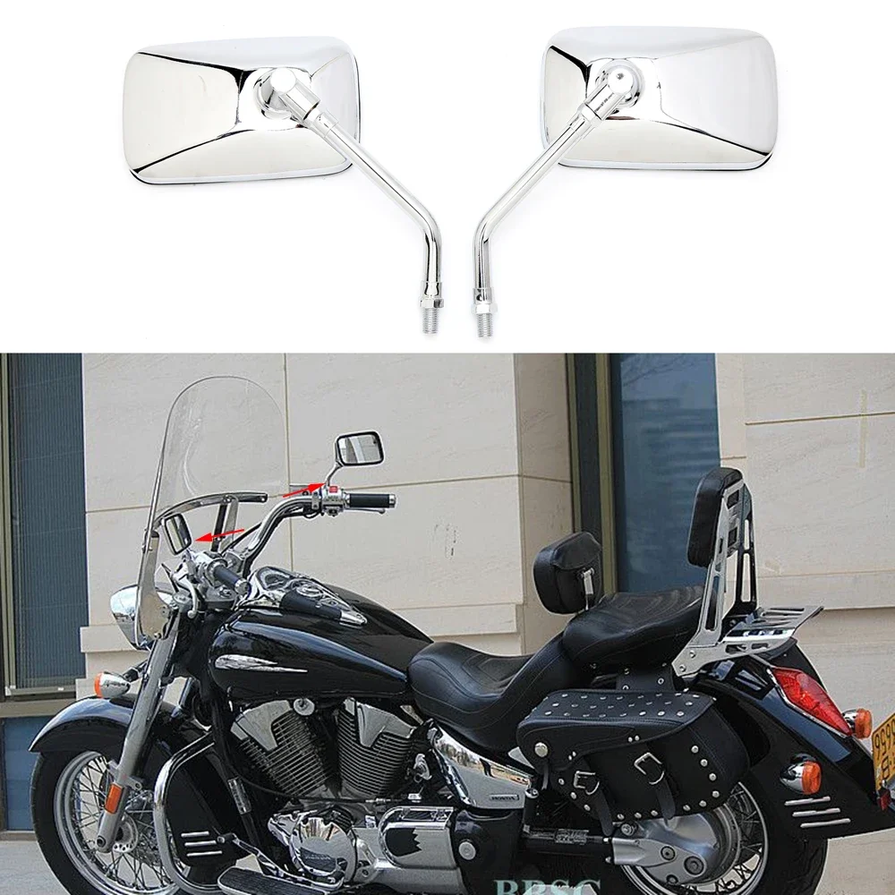 

10MM Chrome Motorcycle Rear View Mirrors 360 Degrees Adjustment ATV Side Mirrors For Dirt Bike Scooter Moped Tricycle Quads