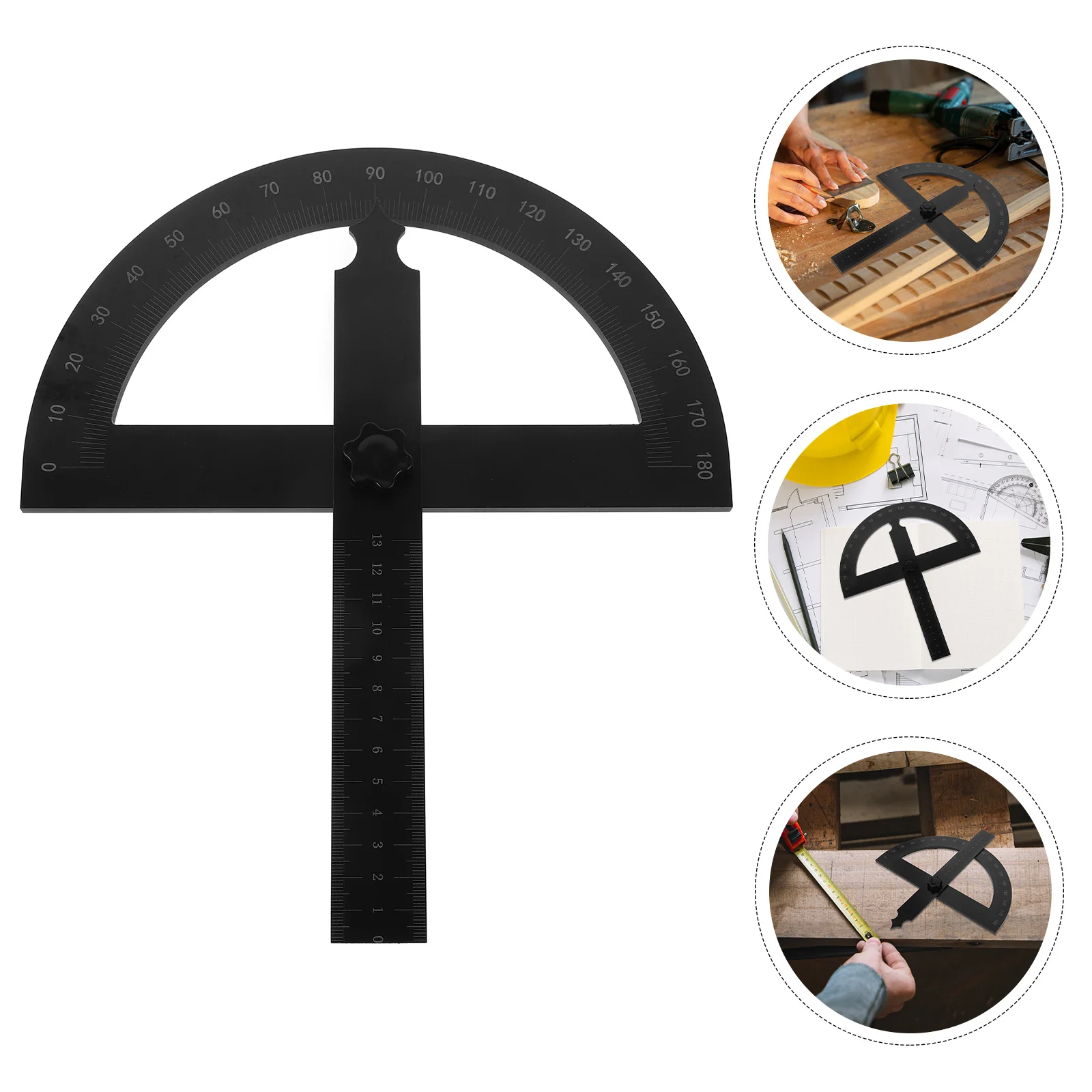 

Metal Protractor Ruler 0-180 Degree Measuring Tool For Woodworking Engineering Drawing Architectural Design Carpenter Miter