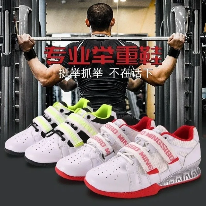 Zapatos profesionales de levantamiento de pesas para hombre, zapatos de entrenamiento de gimnasia verdes y rojos, calzado de tracción dura para sentadillas, zapatos de peso de diseñador para hombre