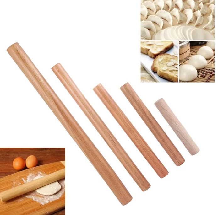 Kitchen Wooden Rolling Pin Set 5 Sizes Multifunctional Dough Roller Baking Cooking Tool Accessories 16cm/20cm/25cm/30cm/50cm
