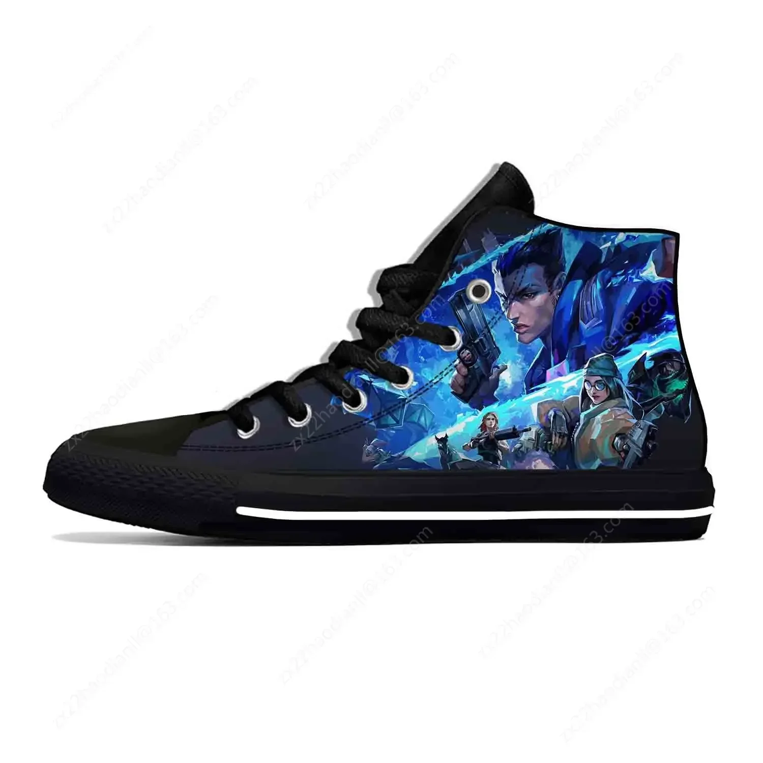 Agent Anime Manga Cartoon Game Valorant Fashion Casual Cloth Shoes High Top Lightweight Breathable 3D Print Men Women Sneakers