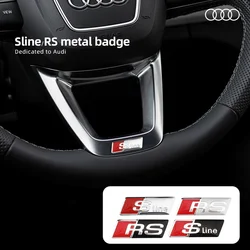 Car Aluminium Alloy Steering Wheel Sticker Emblem for Audi SLine Logo A3 A4 A5 A6 A7 A8 Q3 Q5 RS3 RS4 RS5 RS6 S3 S4 S5 Badge