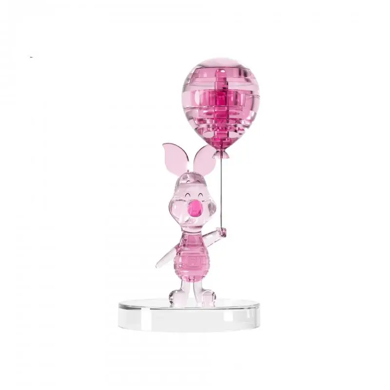 Disney Building Blocks Pooh Bear Ornaments maialino Gaule bambino giocattolo trasparente Puzzle ornamenti per bambole ragazza Crystal Figure Gift