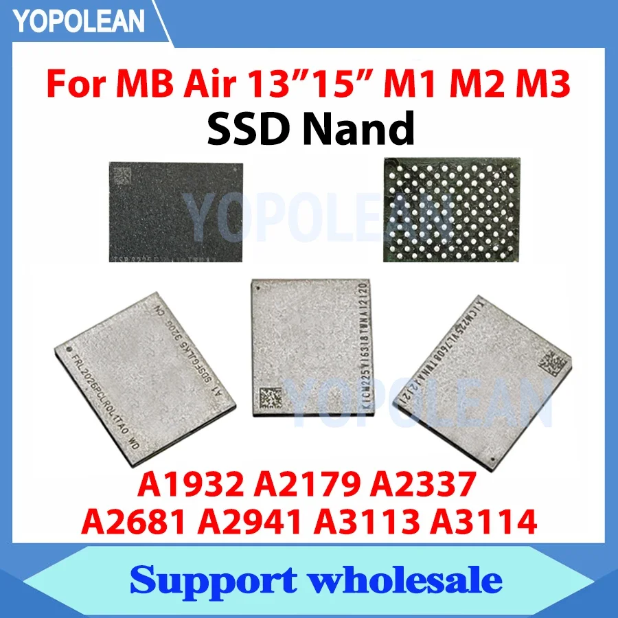 Tested Ssd Nand Chip Ic 256GB 512GB 1TB 2TB For Macbook Air A1932 A2179 A2337 A2338 A2681 A2941 A3113 A3114 SSD Replace Repair