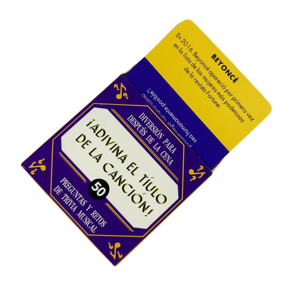 

Испанская мини-карточная игра, дорожная игра-викторина, карточки для игры в "Угадай песню", игры для вечеринок, игры с напитками для семьи и друзей, новогодние игры