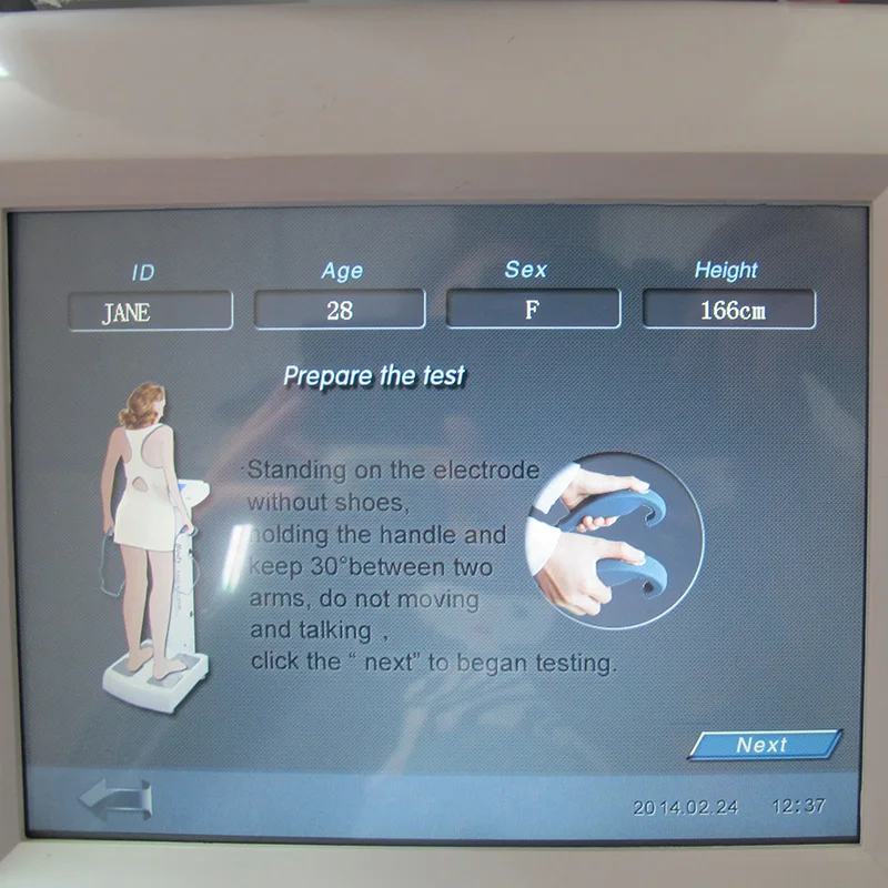 Stand Composição corporal Analyzer para uso Salon