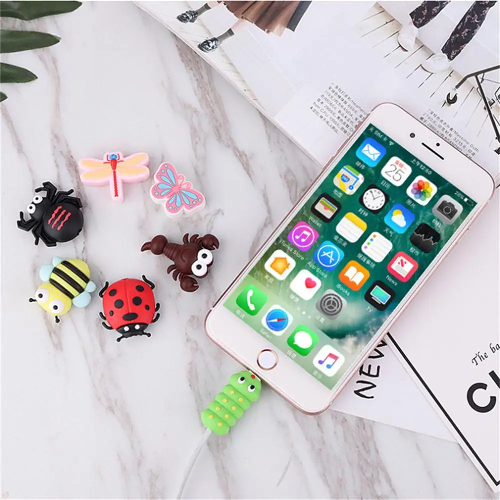 1/2/4PCS New Cute Animal Cable Protector USB Cable Organizer Chompers Charger Wire Holder Cable Dropshipping for