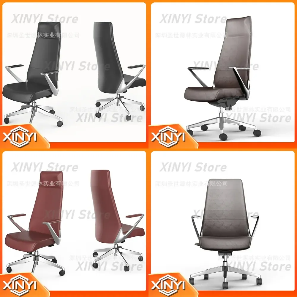 High-end Office Computer Chair for Ergonomic Support Swivel Meeting Boss E-Sports Chair with Cowhide Color Selection