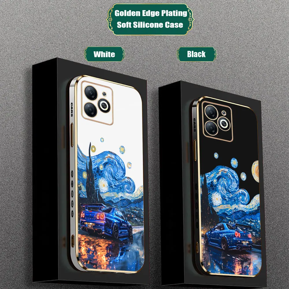 JDM Sports Cars Van Gogh Starry Night Phone Case For infinix NOTE 40 30 12 VIP 12I 11 11S 10 Pro 8 8I Smart 8 7 5 Plating Cover