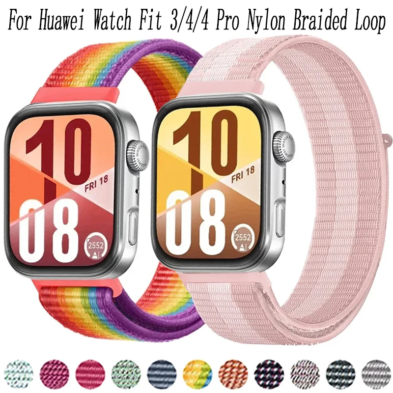 Nylonarmband für Huawei Watch Fit 4 4 Pro, atmungsaktives, austauschbares Sportarmband für Huawei Watch Fit 3/4/4 Pro, Gürtelzubehör