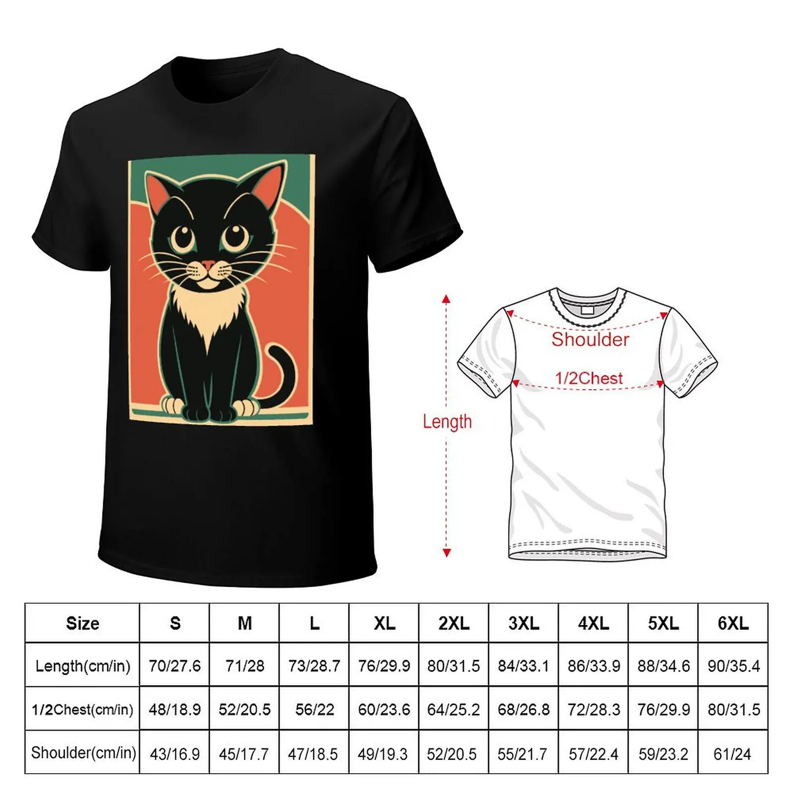 Tuxedo Cat - Chic Chat Créations Ref.016 T-Shirt Large Size Casual Short Sleeve Top