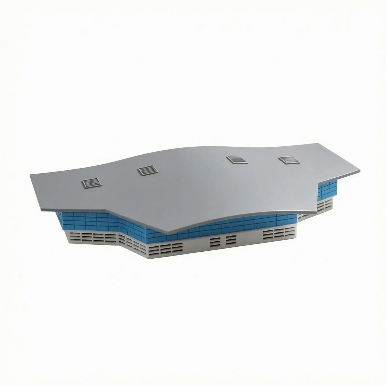 Airport Terminal Architectural Model Plastic with Curved Roof for Desktop Diorama and Collection