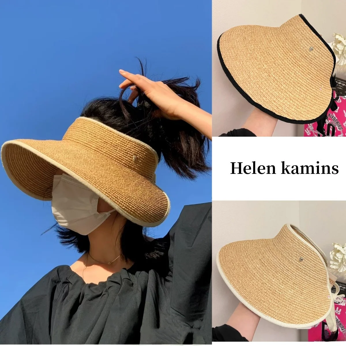 Helen Mai Cappello a tesa larga St Cappello da spiaggia da donna Cappellino parasole pieghevole Emp Top estivo casual Sle per le stagioni primaverili autunnali