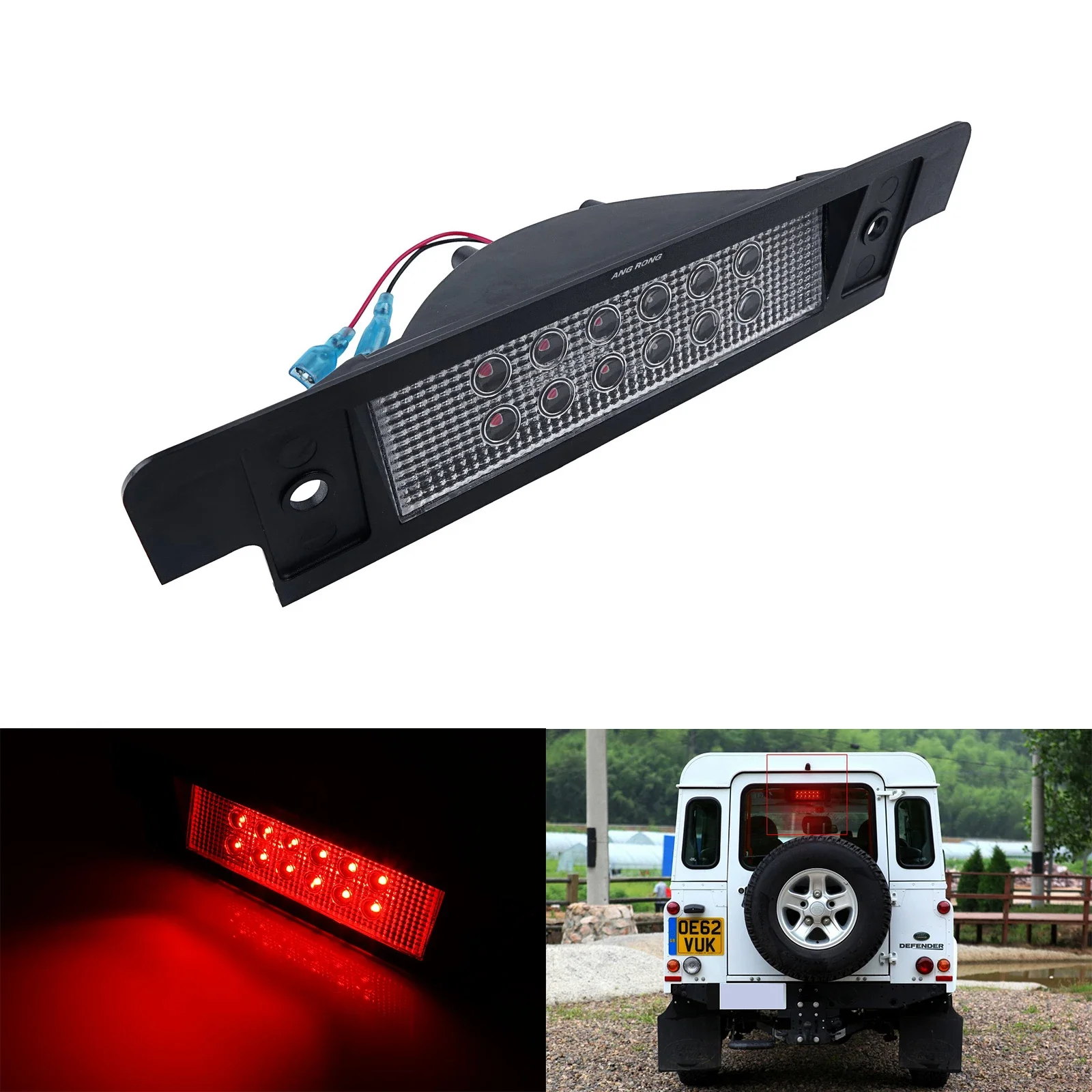 Clear Lens Red LED Third High Level Brake Stop Light Lamp For Land Rover Defender 90 110 130 Discovery 1994-2004