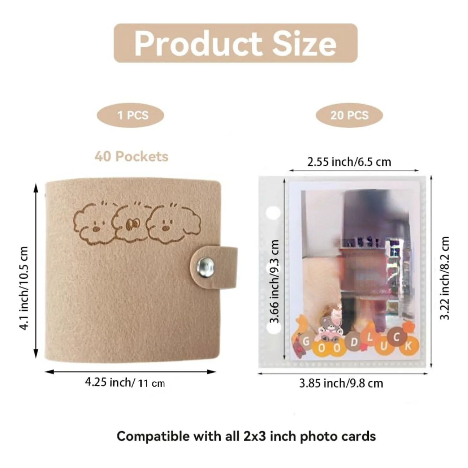 Small photo album 3 Inch Kpop photocard binder 2x3 card holder portable for Instax  mini photo album book