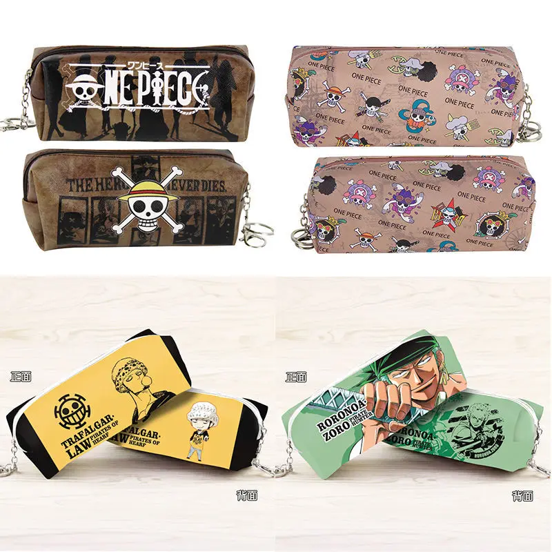 

One Piece Anime Pencil Case Large Capacity Zoro Luffy Stationery Bag for Students