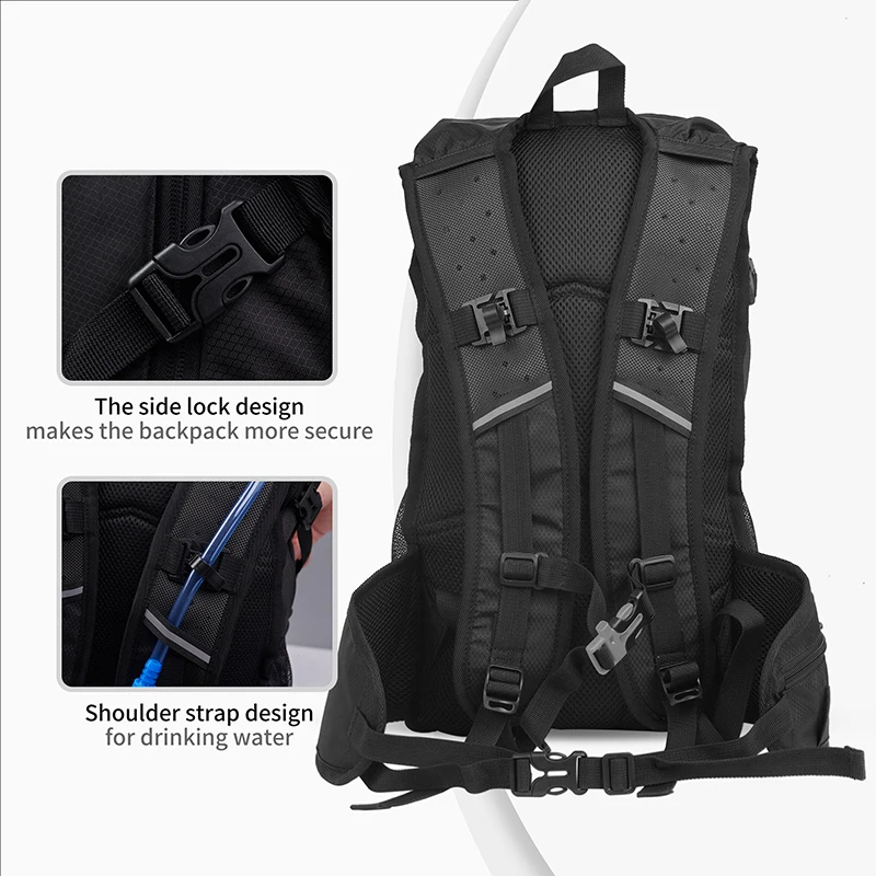 Naturehike 2025 حقيبة ركوب الدراجات الجديدة تنفس مقاوم للماء حقيبة ظهر محمولة مع حقيبة المياه غطاء مقاوم للمطر حقائب المشي لمسافات طويلة والتخييم