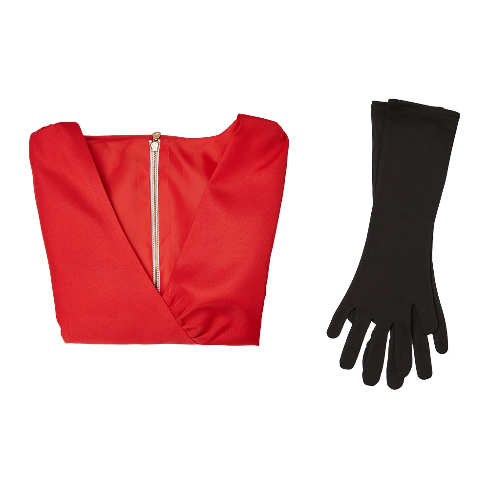 Elisabeth-Disfraz de Elizabeth para mujer, disfraz de película de terror, sustancia, vestido rojo, guantes, trajes para adultos, Halloween, carnaval, fiesta