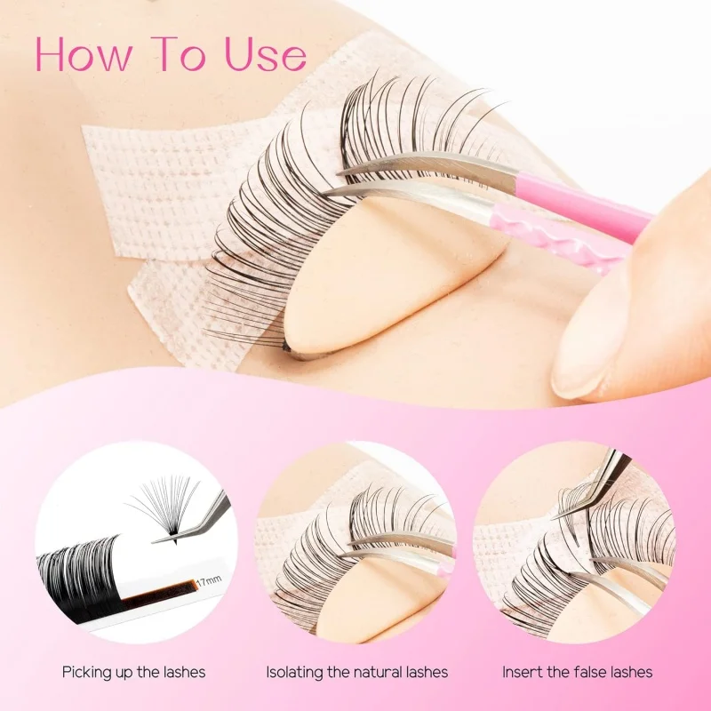 Pinzette per ciglia con punta in fibra di fascia alta Pinzette per estensione ciglia finte in acciaio inossidabile Pinzette ad alta precisione antiscivolo in fibra precisa