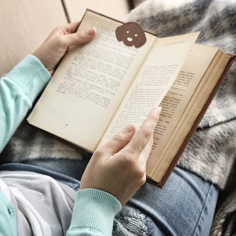 

Bookmark Pu Faux Dog Design Smooth Edge Page Marker For Book Lovers Kids Women Men Gift Reading Accessory Student