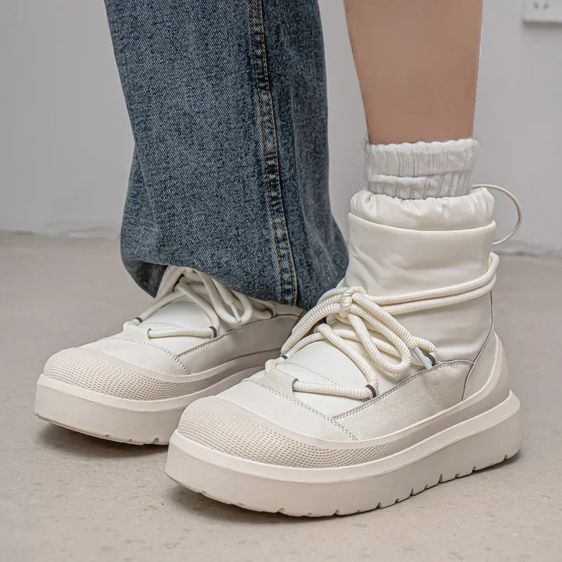 

Male and Female Winter Plush Thick Snow Boots Versatile Warm Thick Bottom Anti Cold Function Windgear Boots Artificial Short