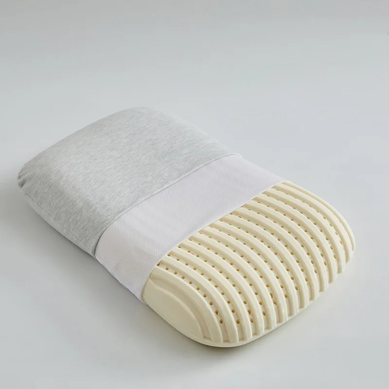 New Solid Color Latex Cake Pillow Medium and High Neck Protection Latex Pillow Adult Sleep Pillow Single Piece