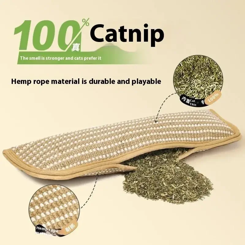 Catnip Pillow for Cats Teeth Grinding Anti-Bite Wear-Resistant Interactive Cat Toy Relieving Paw Grinding Fun Self-Pleasure