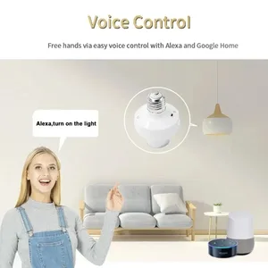 حامل لمبة واي فاي ذكي من إيويلينك ، مقبس لضوء الليل LED ، مقبس محول المصباح ، العمل مع Alexa ، Google Home ، التحكم الصوتي ، E27 أفضل 10 مبيعات لمبة Alexa Bulb Adapter - No8