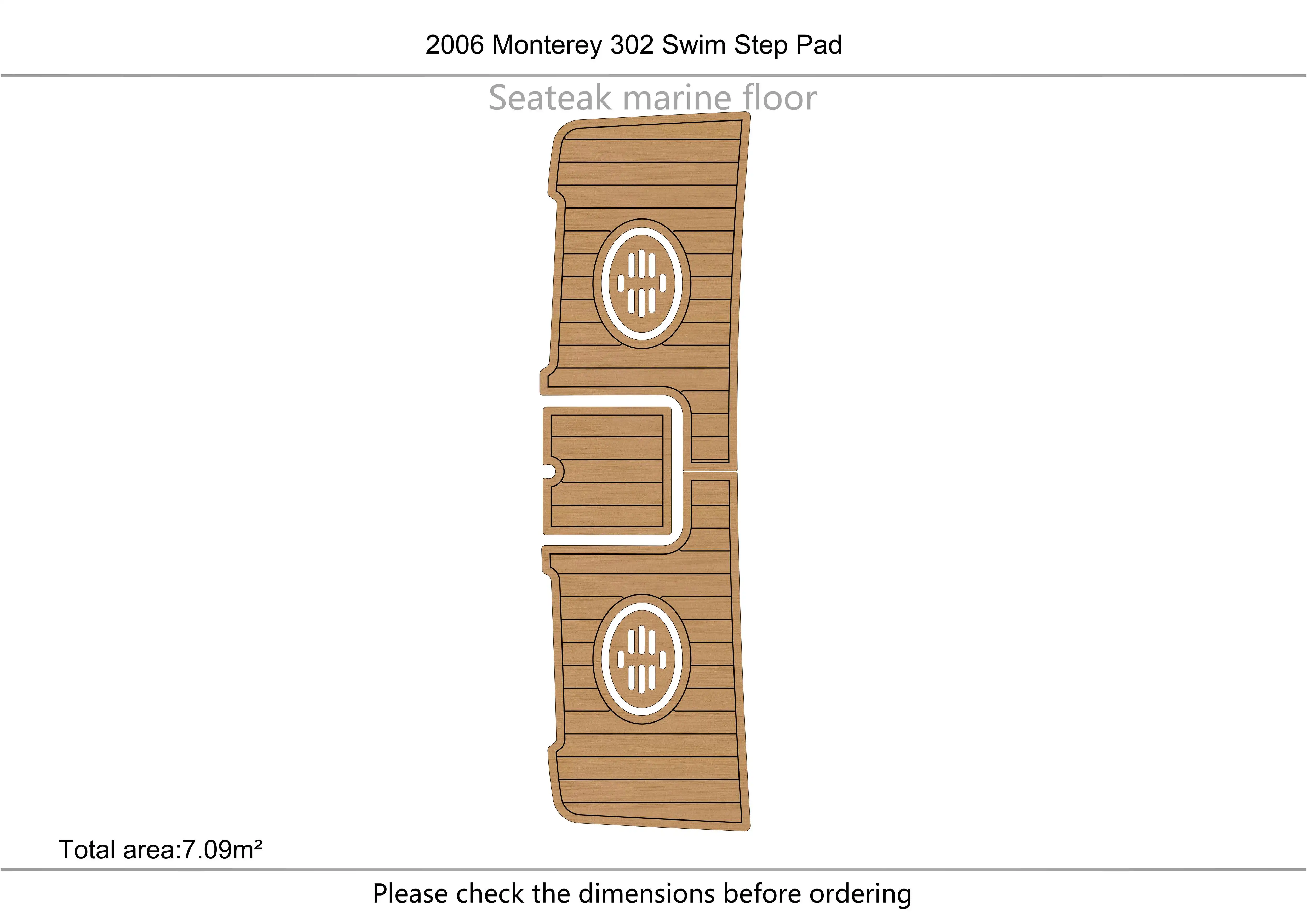 

2006 Monterey 302 Swim Step Pad Cockpit 1/4" 6mm EVA fAUX carpet Water Ski Yacht Fishing Boat Non-slip mat floor