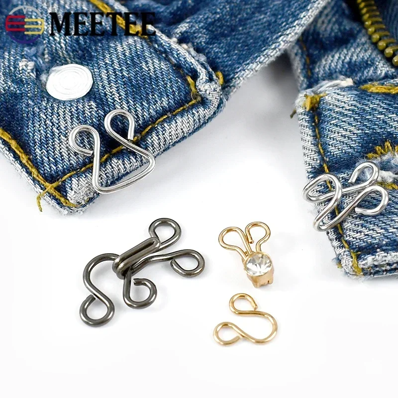 30/50Sets Metal Invisible Button for Underwear Skirt Coat Buckles Garment Pants Clasp Collar Dress Hooks DIY Sewing Accessories