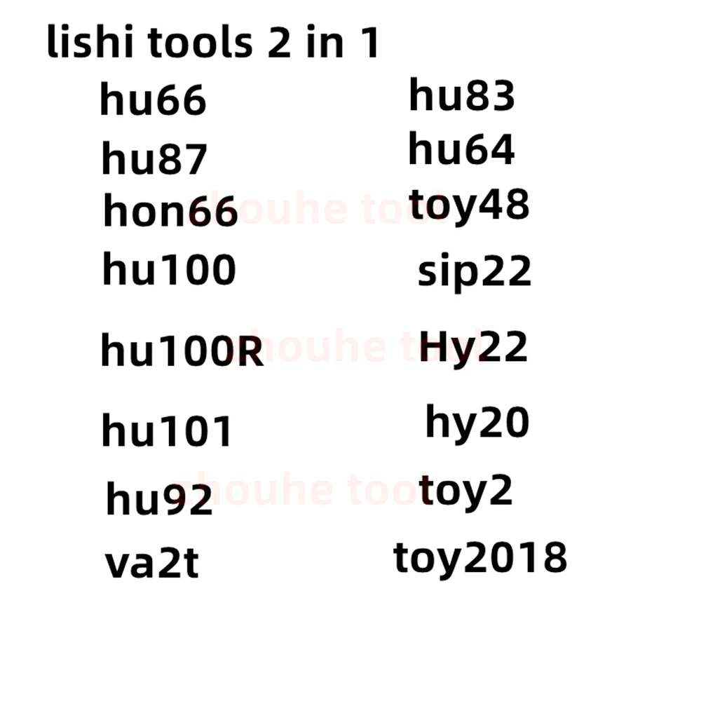 lishi 2in1 Lishi 2 in 1 HU66 hu162t8 HU100 HU92 HU87  HU101 TOY2 TOY(2018) TOY48 HON66 HY20 HY22 SIP22 VA2T Locksmith Tools