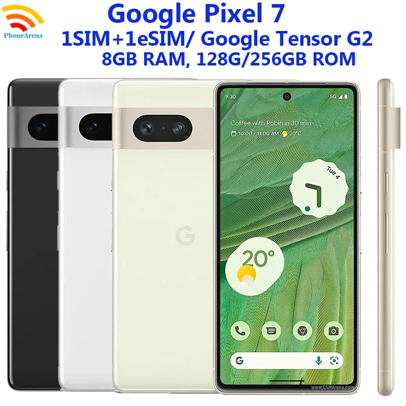 Google Pixel 7 5G 6,3 дюйма AMOLED 8 ГБ ОЗУ 128/256 ГБ ПЗУ NFC Google Tensor G2 Восьмиядерный разблокированный оригинальный сотовый телефон Android Pixel7