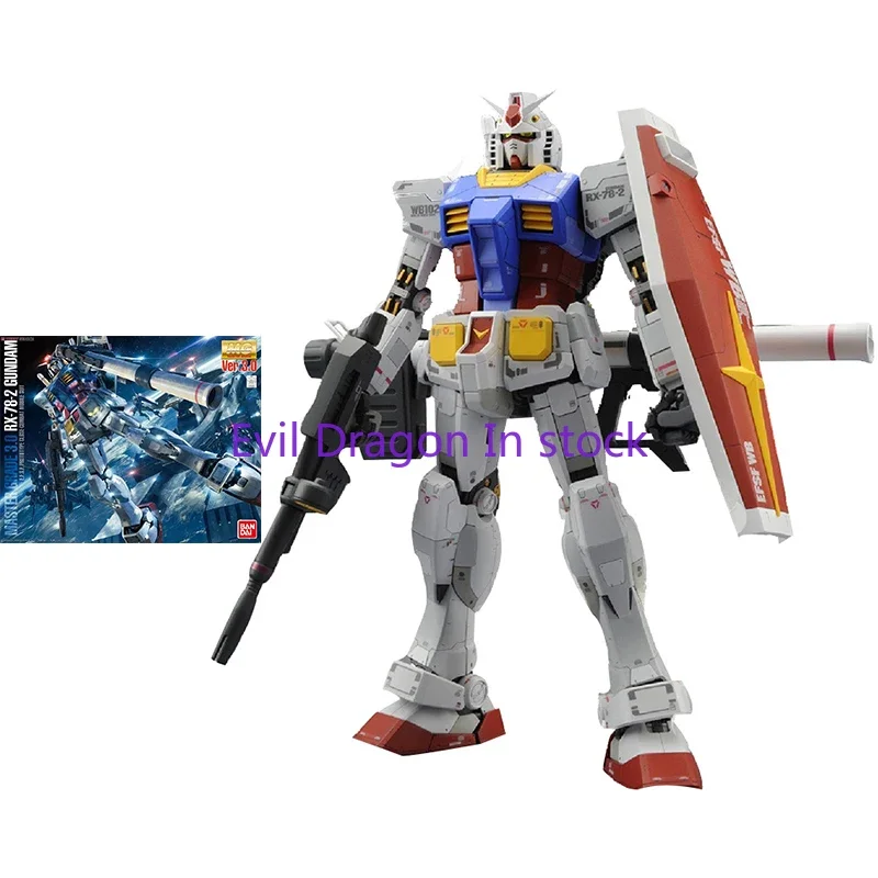 

Комплект модели Bandai Gundam, аниме-фигурка MG 1/100 RX-78-2 Gundam Ver.3.0, оригинальная модель Gunpla, экшн-игрушка, фигурка, игрушки для детей