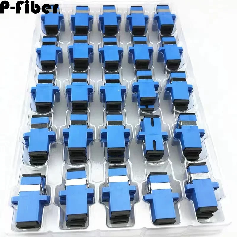 SC adapter 10pcs singlemode blue simplex optical fiber connector SC/UPC ftth coupler P-FIBER