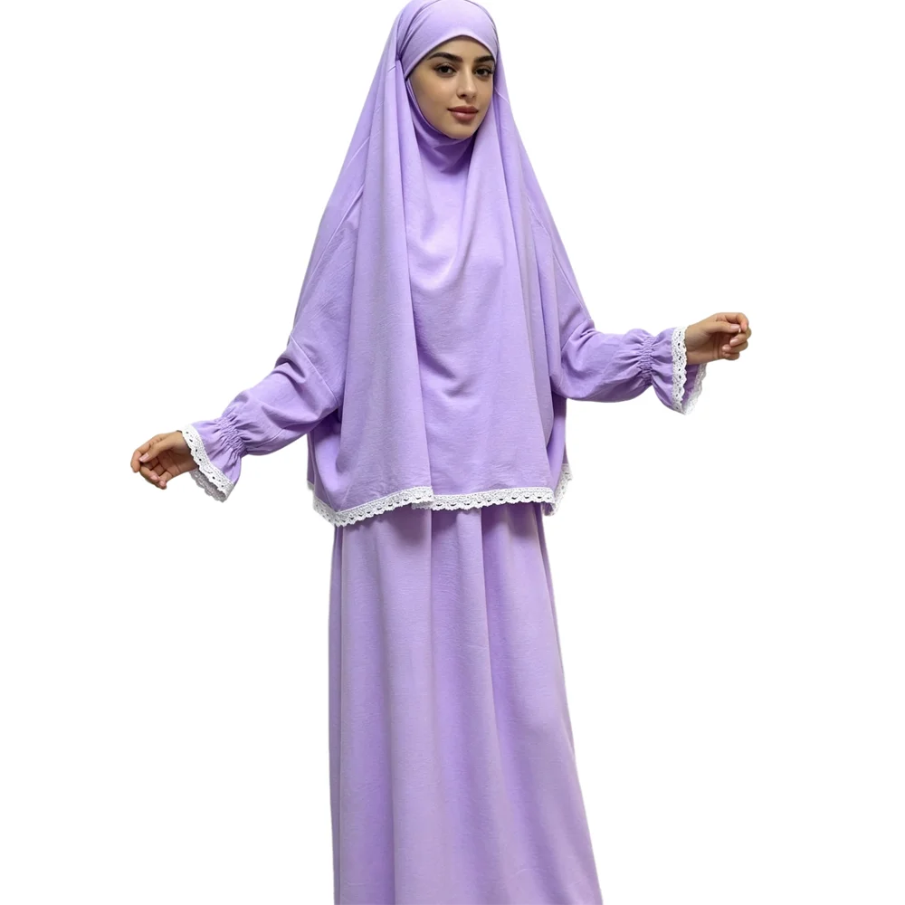 

Eid Islamic Clothing Women Djellaba Abaya Khimar Two Piece Kaftan Turkey Hijab Prayer Garment Jalabiya Matching Skirt Modest