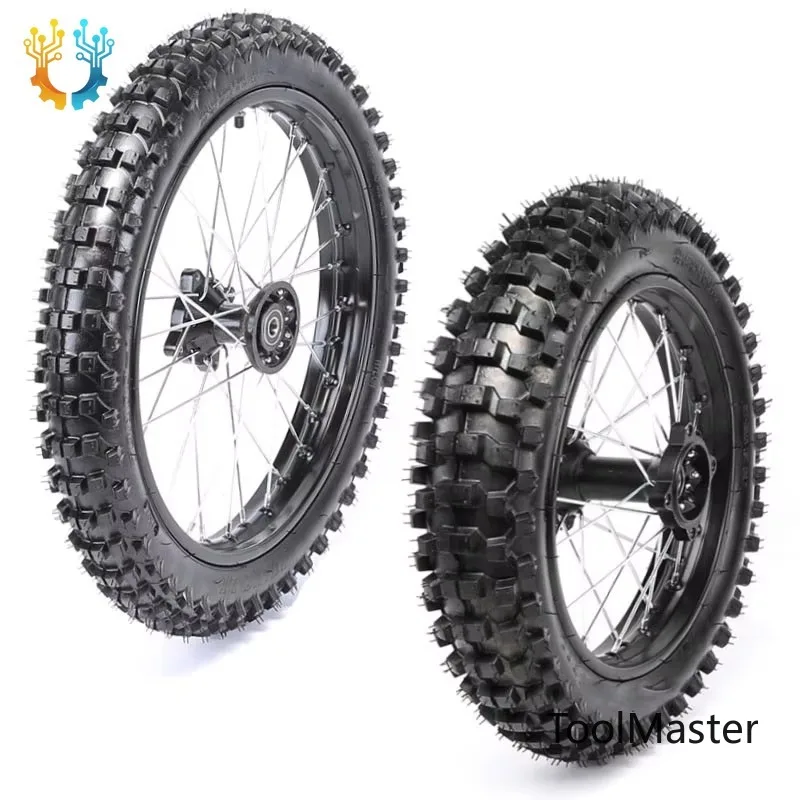 

【2026】17'' Inch 70/100- 17 Front Wheel RimTire+90/100-14 Wheel Rim Front RimTire + Brake Disc Rotor For Pit Dirt Bike Motocross