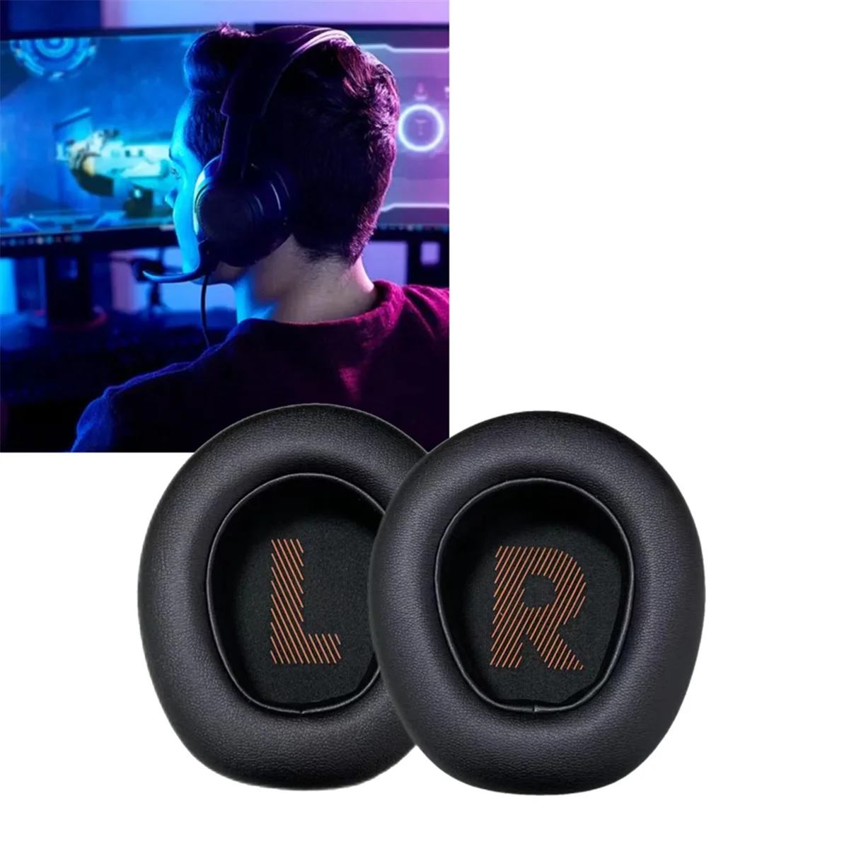 Headphone Cover for JBL Quantum 400 Q400 Headphone Cover Gaming Gaming 2Pcs Headphone Cover Sponge Ear Cushion