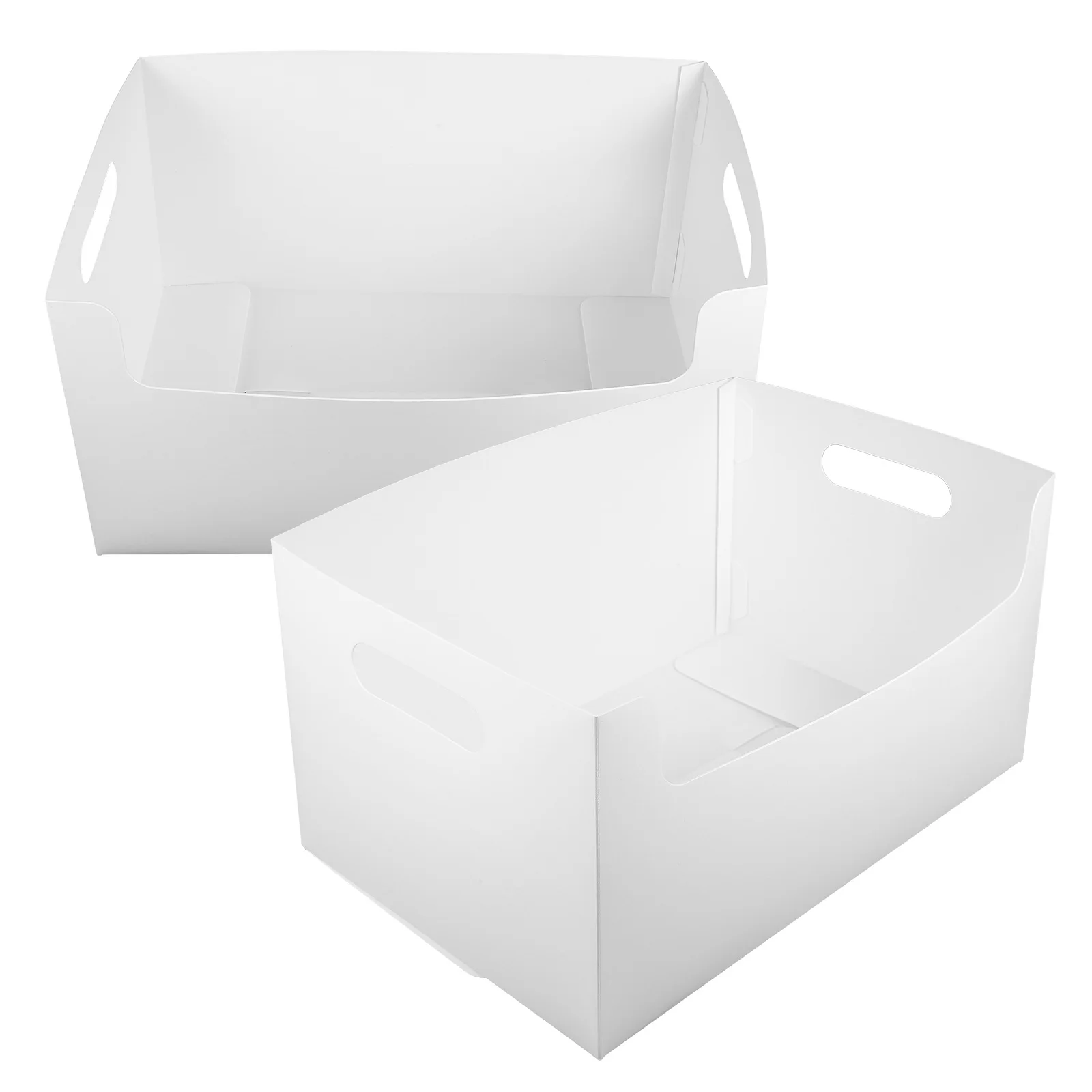 

2pcs File Storage Box Abs Material Dual Handles Household Organizer Tidy Room Desktop Storage Container Sundries Basket Women