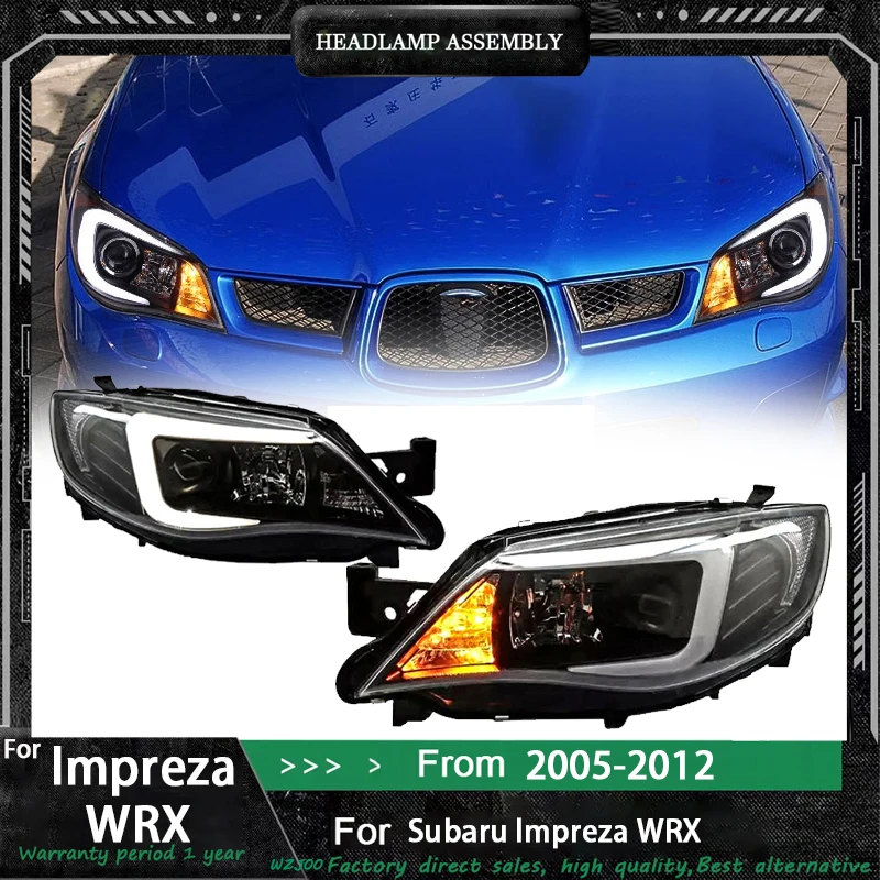 

Фара для Subaru WRX, светодиодная фара 2005-2012, фары Impreza DRL, указатель поворота, дальний свет, линза проектора «ангельский глаз»